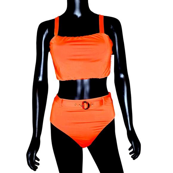 Sunshine 79 Bandeau Midkini Top & High Waist Bikini Bottom 8 - Picture 1 of 16